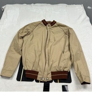 Sears Bomber Jacket Mens XL Tan Vintage Harrington Full Zip Made in Japan